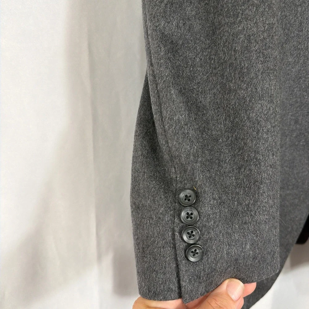 Loro Piana Sport Coat  Cashmere Mink Blend Grey Mens 44 L Cremieux